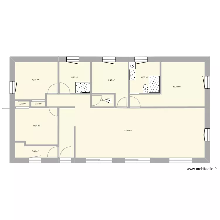 Projet Maison V2. Plan de 11  et 112 m²