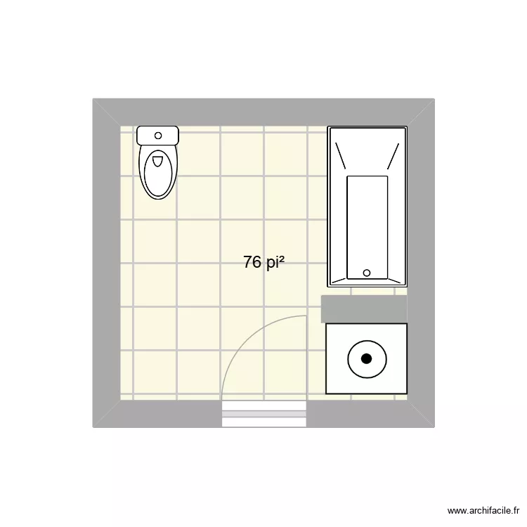 Salle de bain. Plan de 1 et 7 m² Salle de bain. Plan de 1 et 7 m²
