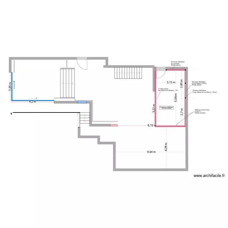 Roc Mer  -  Extension M&eacute;tallique (V3). Plan de 