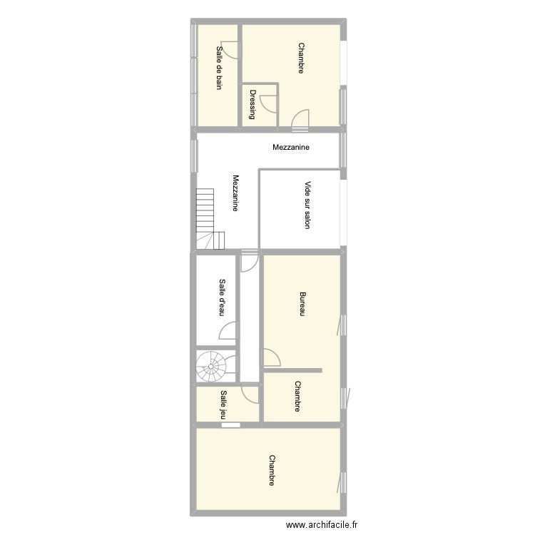 Etage Fournet. Plan de 6 pièces et 126 m2