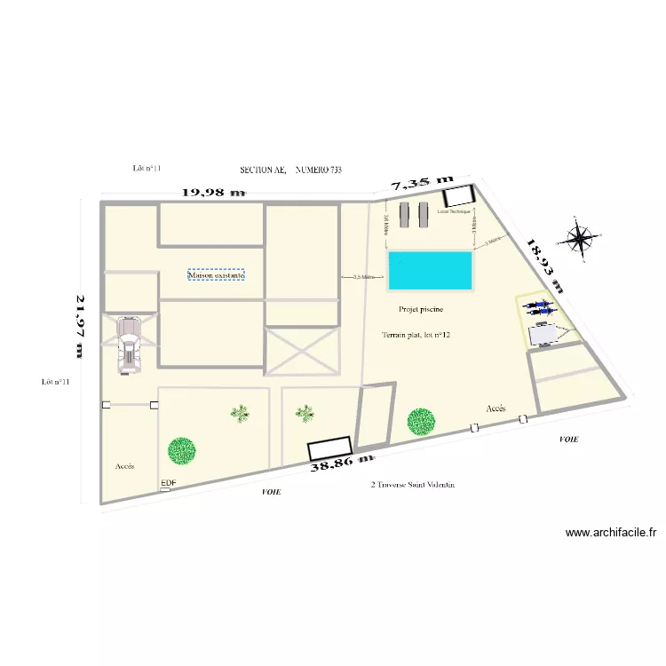  Plan de masse avec ABRI REMORQUE ET PLACE PARK. Plan de 