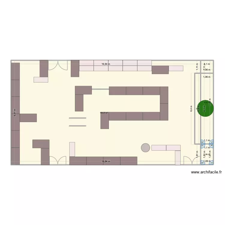 Salle 17. Plan de 4 Pièces et 167 m² Salle 17. Plan de 4 Pièces et 167 m²
