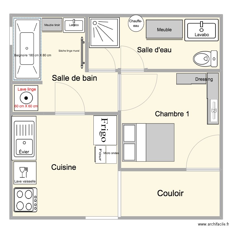 cuisine. Plan de 4 pièces et 337 m2