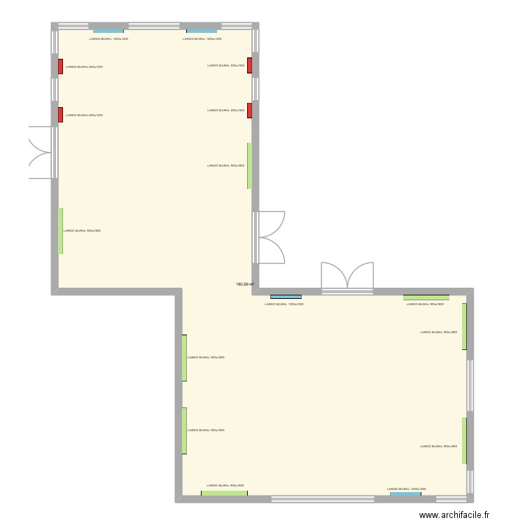 REFECTOIRE - SIRP LES 2 VERSANTS. Plan de 1 pièce et 161 m2