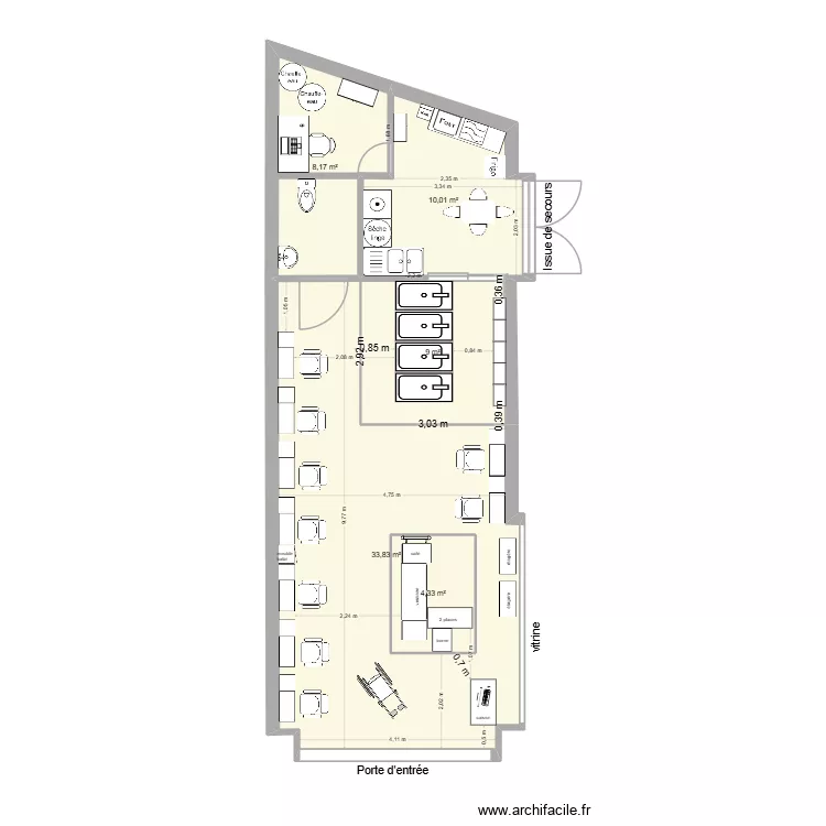 salon coiff Fronton. Plan de 5 et 70 m² salon coiff Fronton. Plan de 5 et 70 m²