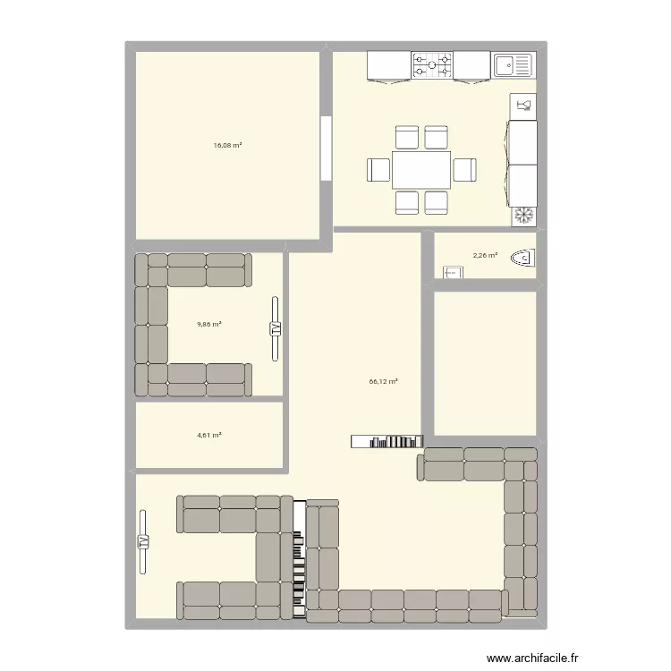 Mohamedia. Plan de 5 Pièces et 99 m² Mohamedia. Plan de 5 Pièces et 99 m²