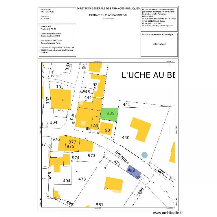 parkings et jardin mesinges. Plan de 
