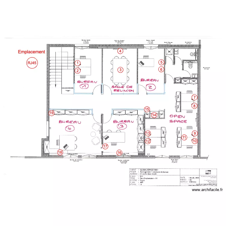 Bievres RJ45. Plan de 