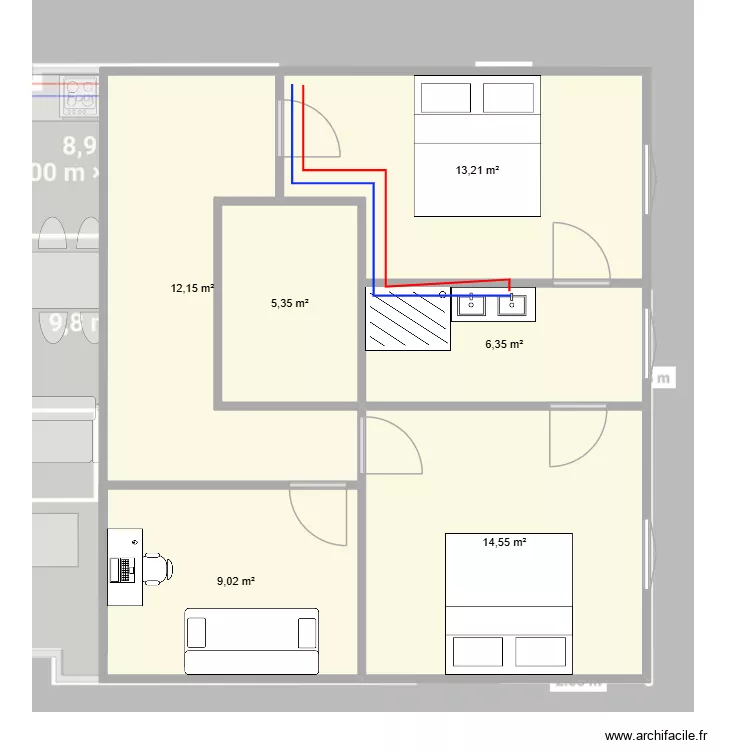 plan appartement. Plan de 15 pièces et 141 m² plan appartement. Plan de 15 pièces et 141 m²
