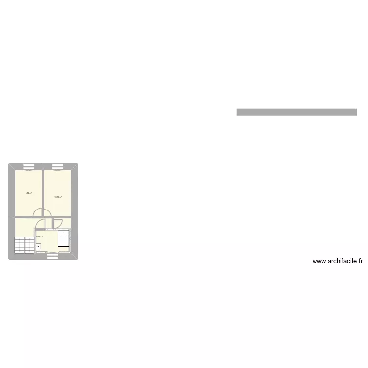 PEyrelevade renovation 1er etage. Plan de 3  et 32 m²