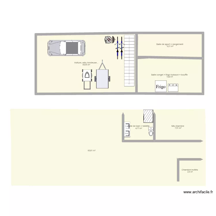 Future maison La Dauphie2. Plan de 7  et 135 m²