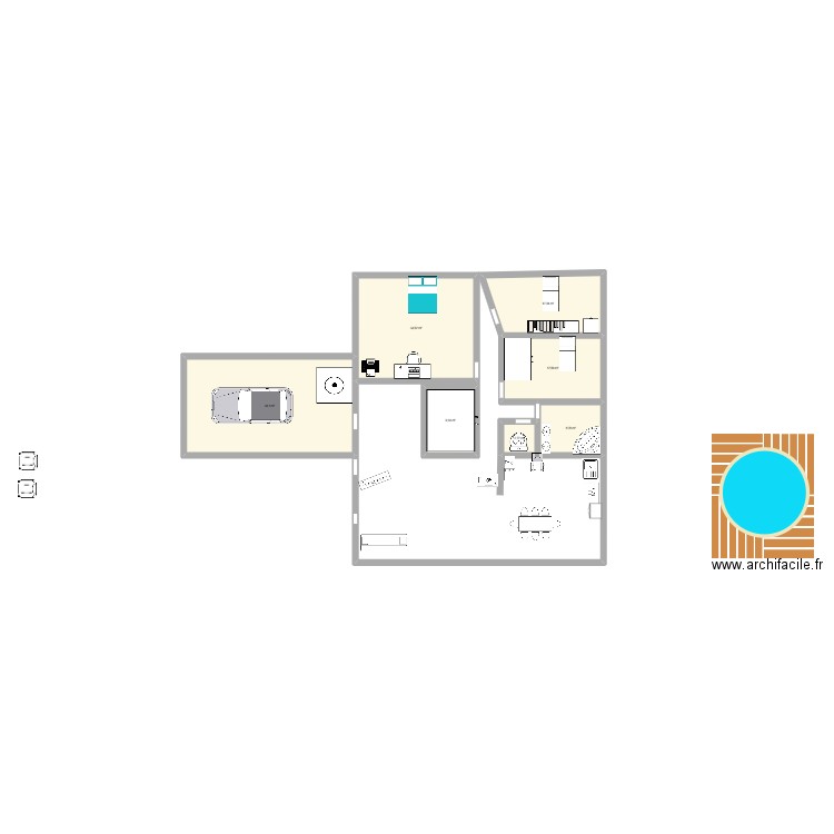 MAISON. Plan de 7 pièces et 137 m2