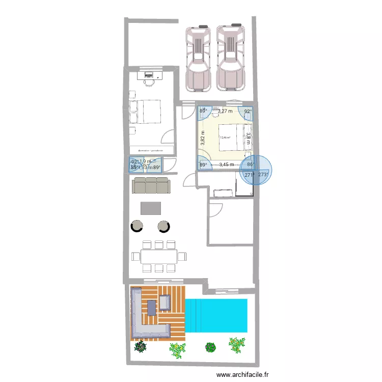 Marseillan 2. Plan de 2  et 14 m²