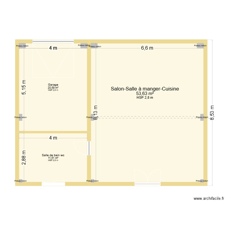 tout les etages. Plan de 6 pièces et 160 m2