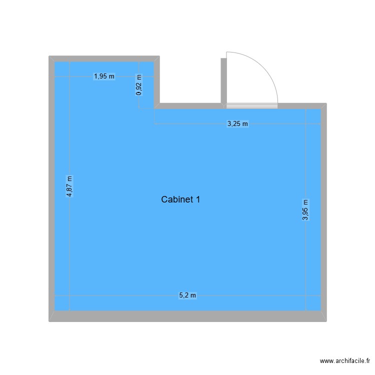 60636 Cabinet 1. Plan de 1 pièce et 22 m2