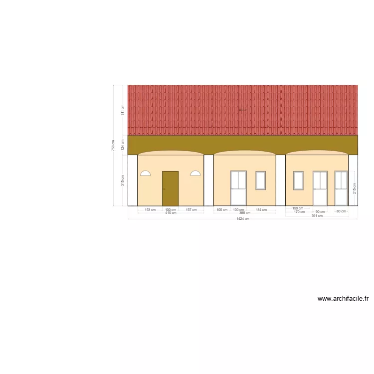 FACADE OUEST. Plan de 