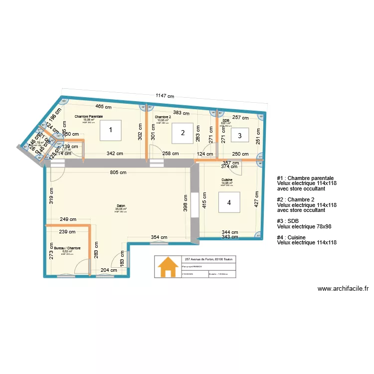 257 Forbin V1 VELUX. Plan de 