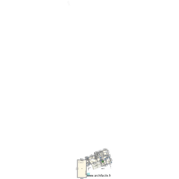 nouveau à finir. Plan de 10 pièces et 188 m2