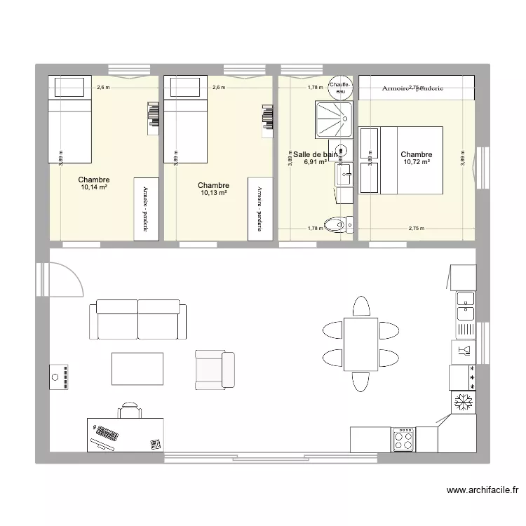 MAISON LUCIE. Plan de 4 et 38 m² MAISON LUCIE. Plan de 4 et 38 m²