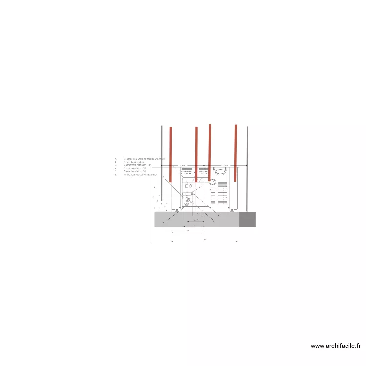 Raccordement poele. Plan de 