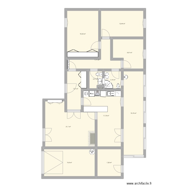 Maison M-C avant travaux. Plan de 0 pièce et 0 m2