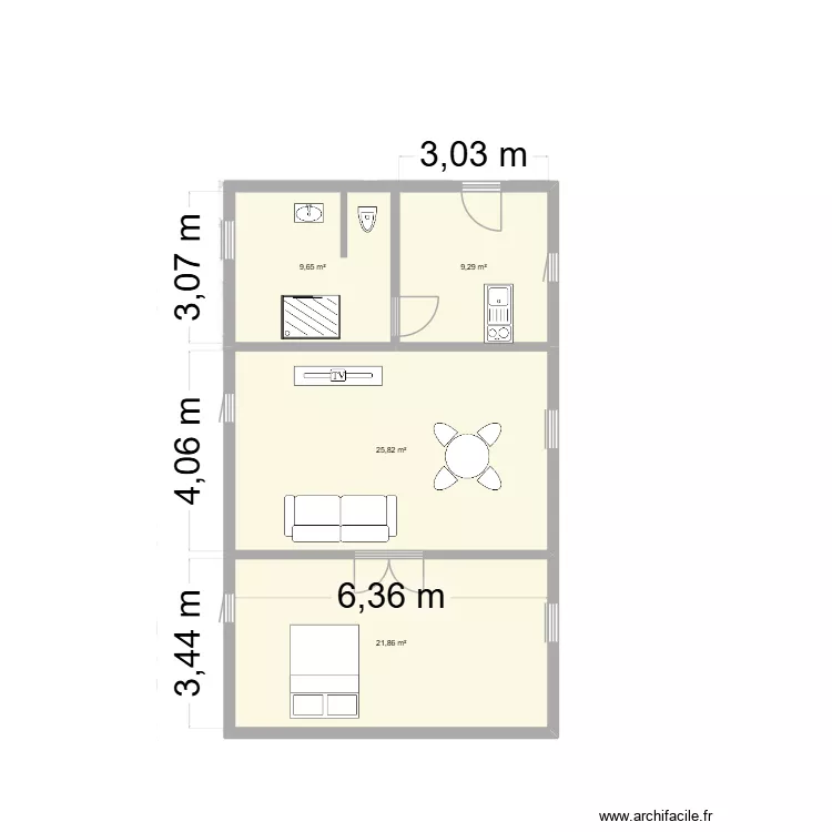 etage. Plan de 4  et 67 m²
