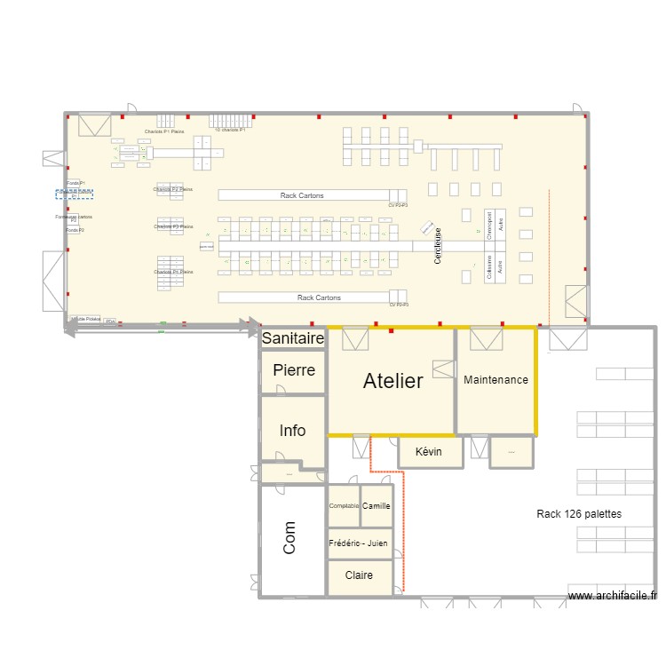 Nouveau batiment V19. Plan de 13 pièces et 1328 m2