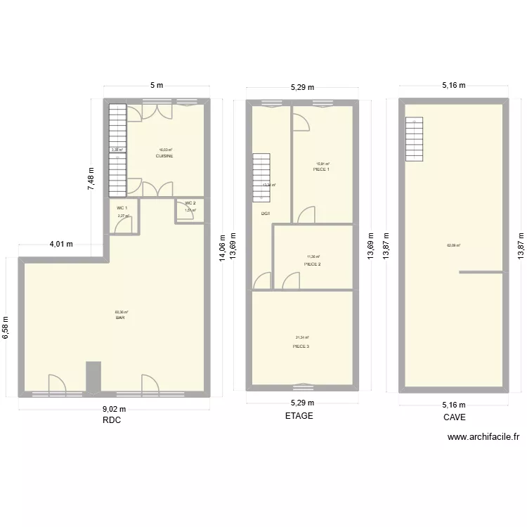 TROQUET. Plan de 10 et 208 m² TROQUET. Plan de 10 et 208 m²