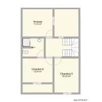 Plan 2 &eacute;me &eacute;tage maison OUJDA