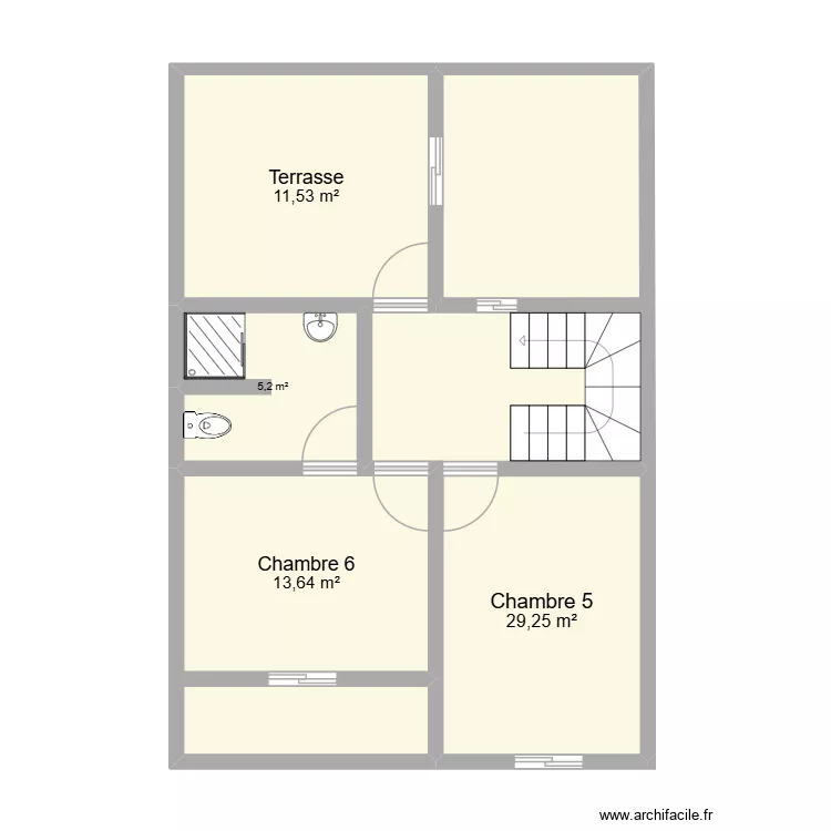 Plan 2 éme étage maison OUJDA. Plan de 4 Pièces et 60 m² Plan 2 éme étage maison OUJDA. Plan de 4 Pièces et 60 m²