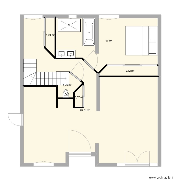Vergeze. Plan de 6 pièces et 69 m2