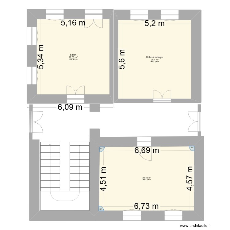 Maison Lectoure 2. Plan de 3 pièces et 87 m2