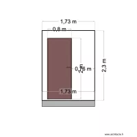 Plan de coupe - pool house - vue porte
