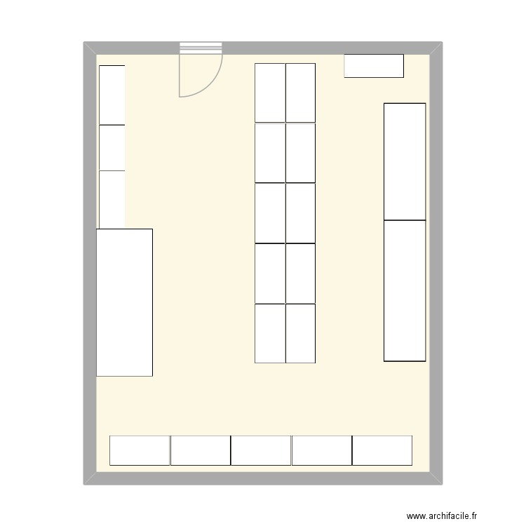 Economat2'. Plan de 1 pièce et 61 m2