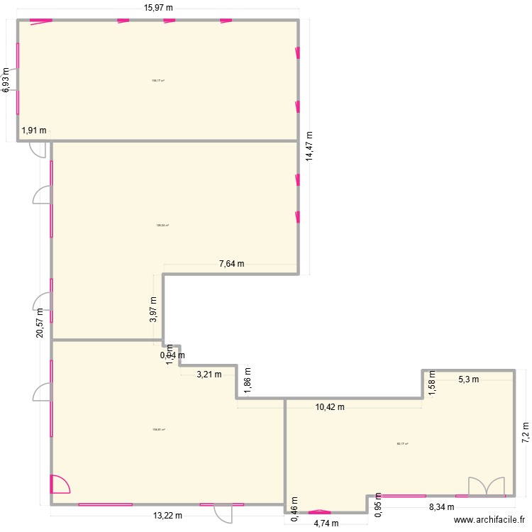 bureau sjl janvier V1. Plan de 4 pièces et 421 m2