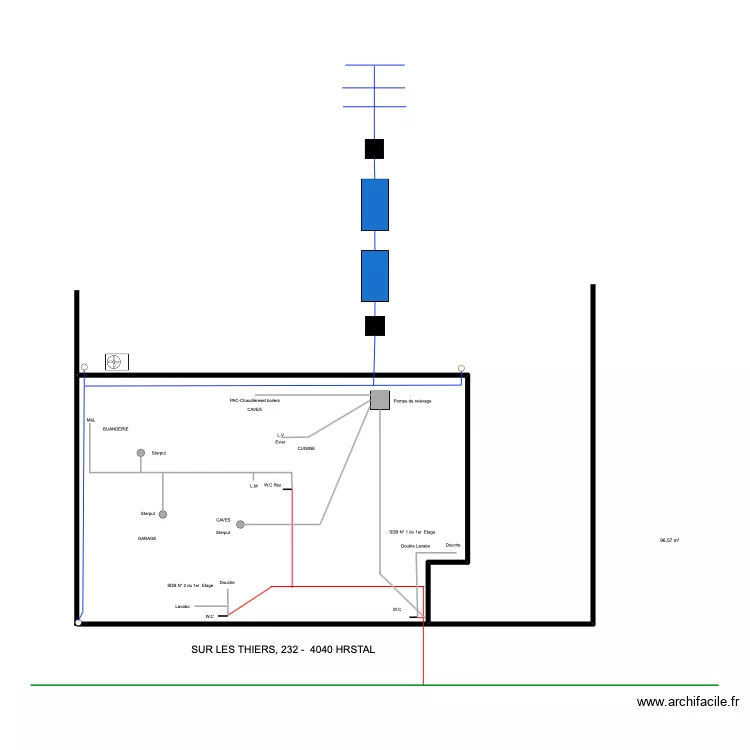 lomma. Plan de 1  et 97 m²