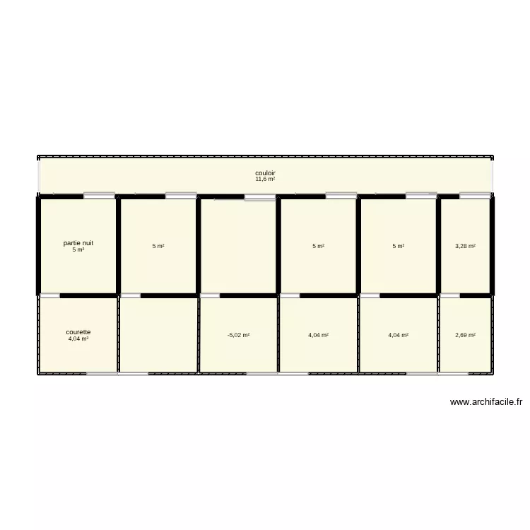 plan chenil avec container de 12 m&egrave;tres. Plan de 11  et 54 m²
