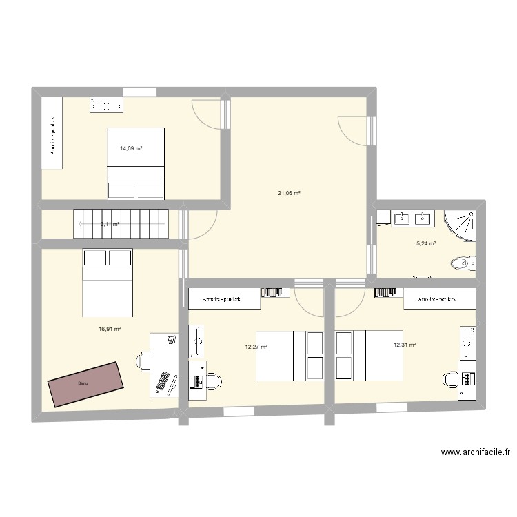 Grenier . Plan de 0 pièce et 0 m2