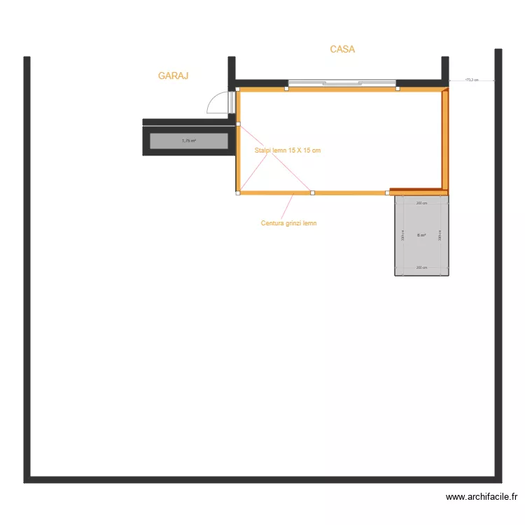 PLAN STALPI LEMN SI CENTURA LEMN. Plan de 