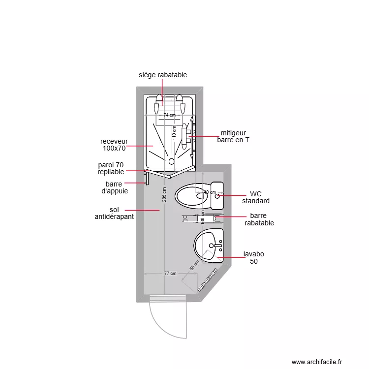 heslouin. Plan de 1  et 3 m²