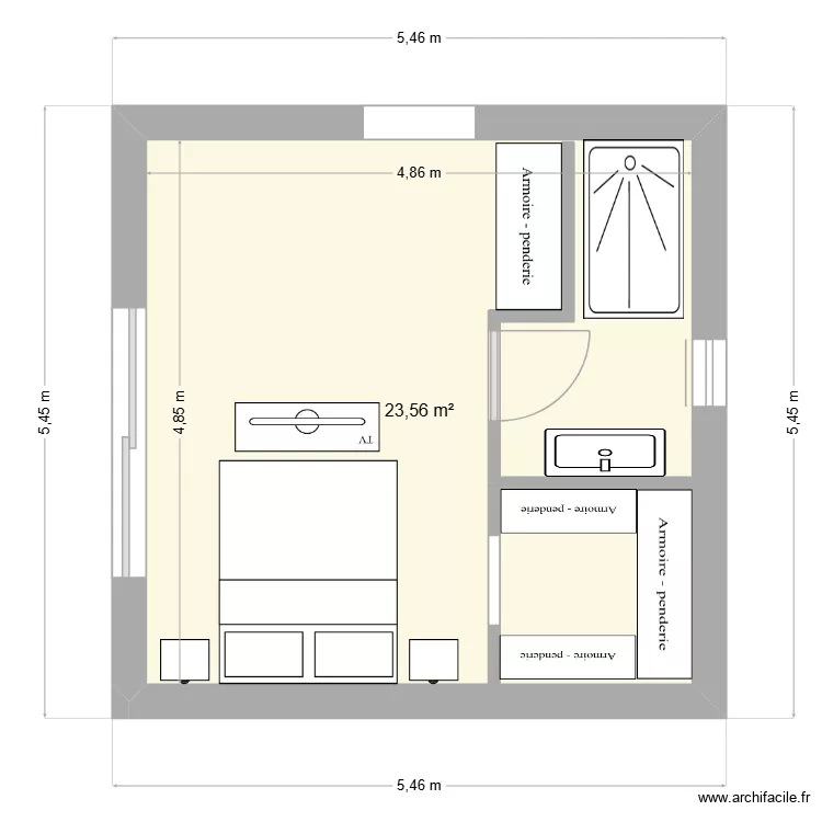 chambre. Plan de 1 et 24 m² chambre. Plan de 1 et 24 m²