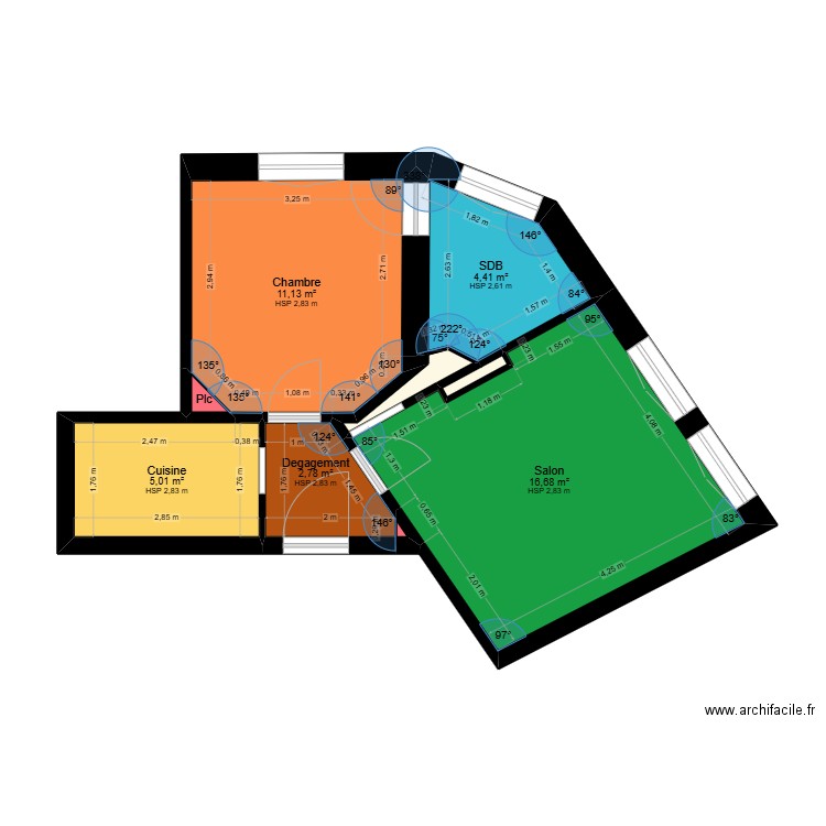 BLeg. Plan de 9 pièces et 41 m2