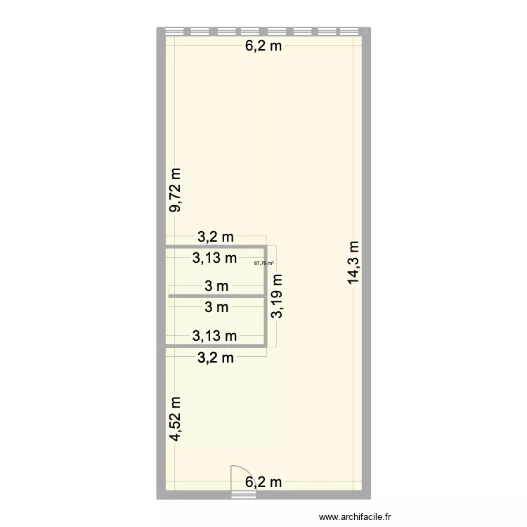 Projection. Plan de 1  et 88 m²
