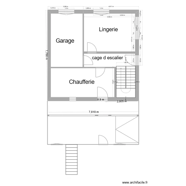 plan rez de chauss&eacute;e. Plan de 2  et 56 m²