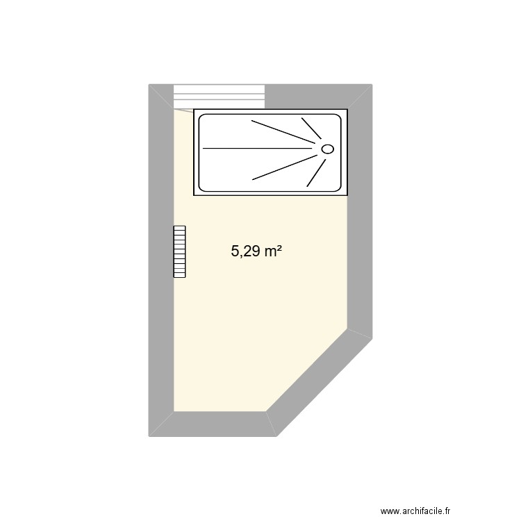 Salle_de_bain. Plan de 1 pièce et 5 m2