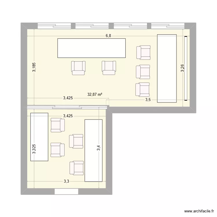 Salle Simu. Plan de 1 et 33 m² Salle Simu. Plan de 1 et 33 m²