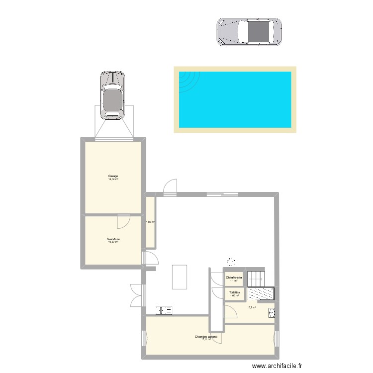 Maison TEMA - aménagé. Plan de 7 pièces et 54 m2
