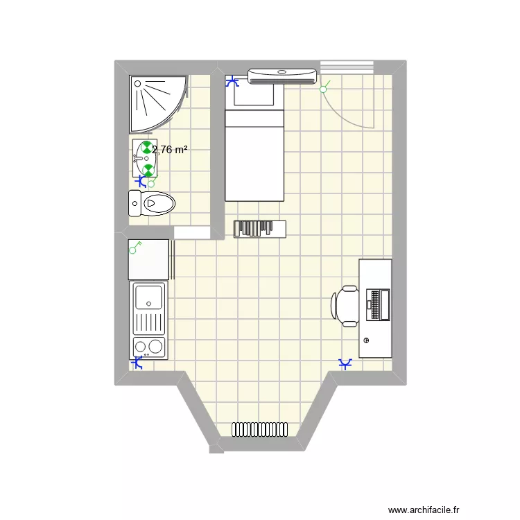 KOT2. Plan de 2  et 18 m²