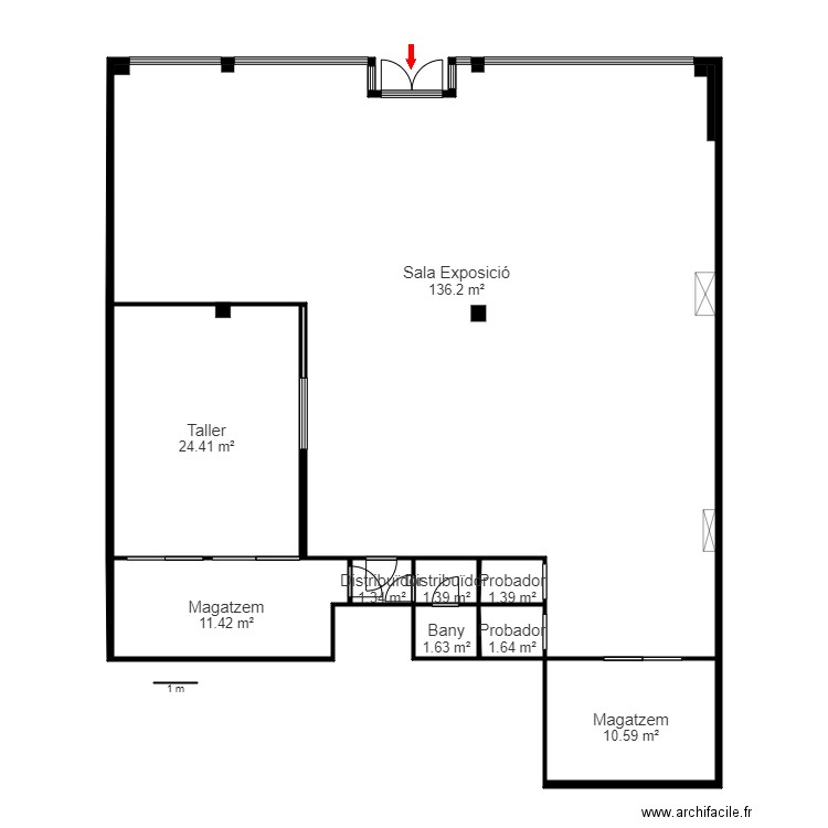 ed. eicasa 2. local pb. andorra. Plan de 9 pièces et 190 m2