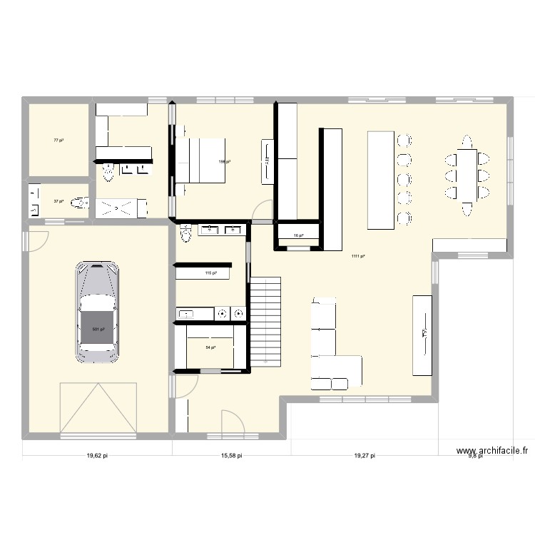 plan 2. Plan de 17 pièces et 329 m2
